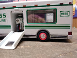 Vtg Hess Gasoline 1998 Toy Truck RV Recreation Van with Motorcycle and Box