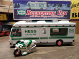 Vtg Hess Gasoline 1998 Toy Truck RV Recreation Van with Motorcycle and Box