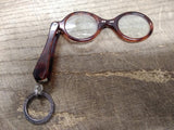 Vtg Lorgnette Faux Tortoise Frame Opera Glasses Folding Hand Held Magnifying
