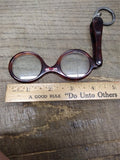 Vtg Lorgnette Faux Tortoise Frame Opera Glasses Folding Hand Held Magnifying