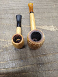 Vtg 2 Piece Missouri Meerschaum Corn Cob Tobacco Pipe Lot 3.25" & 5" #1