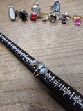 Vtg 925 Sterling Silver Labradorite Stones Size 9 Modernist Ring Tested Nice!