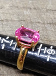Vtg Gold Over 925 Sterling Silver Pink Sapphire? Size 8 Ring Tested Beautiful!