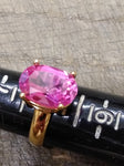 Vtg Gold Over 925 Sterling Silver Pink Sapphire? Size 8 Ring Tested Beautiful!