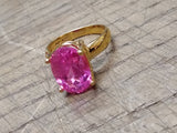 Vtg Gold Over 925 Sterling Silver Pink Sapphire? Size 8 Ring Tested Beautiful!