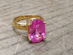 Vtg Gold Over 925 Sterling Silver Pink Sapphire? Size 8 Ring Tested Beautiful!