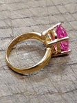 Vtg Gold Over 925 Sterling Silver Pink Sapphire? Size 8 Ring Tested Beautiful!