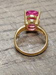 Vtg Gold Over 925 Sterling Silver Pink Sapphire? Size 8 Ring Tested Beautiful!