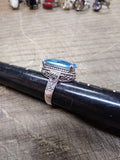 Vtg 925 Sterling Silver Swiss Blue Topaz Size 8.5 Ring Tested Beautiful!