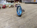 Vtg 925 Sterling Silver Swiss Blue Topaz Size 8.5 Ring Tested Beautiful!
