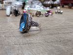Vtg 925 Sterling Silver Swiss Blue Topaz Size 8.5 Ring Tested Beautiful!