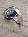Vtg 925 Sterling Silver Swiss Blue Topaz Size 8.5 Ring Tested Beautiful!