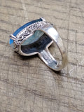 Vtg 925 Sterling Silver Swiss Blue Topaz Size 8.5 Ring Tested Beautiful!