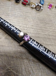 Vtg 925 Sterling Silver Amethyst Stone Size 8 Modernist Ring Tested Very Nice!