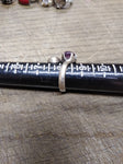 Vtg 925 Sterling Silver Amethyst Stone Size 8 Modernist Ring Tested Very Nice!