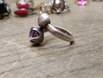 Vtg 925 Sterling Silver Amethyst Stone Size 8 Modernist Ring Tested Very Nice!