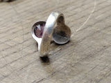 Vtg 925 Sterling Silver Amethyst Stone Size 8 Modernist Ring Tested Very Nice!