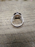 Vtg 925 Sterling Silver Smokey Quartz Stone Size 10 Ring Tested Mexico Very Nice