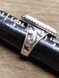 Vtg 925 Sterling Silver Native American Carved MOP Size 9 Ring Tested Beautiful!