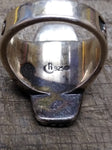 Vtg 925 Sterling Silver Native American Carved MOP Size 9 Ring Tested Beautiful!