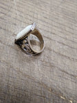 Vtg 925 Sterling Silver Native American Carved MOP Size 9 Ring Tested Beautiful!