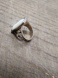 Vtg 925 Sterling Silver Native American Carved MOP Size 9 Ring Tested Beautiful!