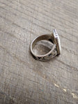 Vtg 925 Sterling Silver Native American Carved MOP Size 9 Ring Tested Beautiful!