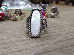 Vtg 925 Sterling Silver Native American Carved MOP Size 9 Ring Tested Beautiful!
