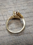 Vtg Gold Over 925 Sterling Silver CZ Cubic Zirconia Size 8 Ring Tested Beautiful
