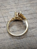 Vtg Gold Over 925 Sterling Silver CZ Cubic Zirconia Size 8 Ring Tested Beautiful