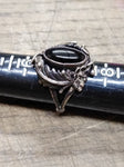 Vtg 925 Sterling Silver Black Onyx Art Nouveau Size 7 Ring Tested Beautiful!