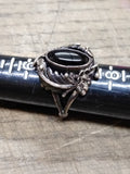 Vtg 925 Sterling Silver Black Onyx Art Nouveau Size 7 Ring Tested Beautiful!