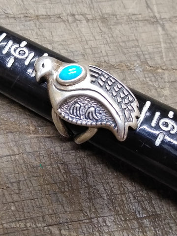 Vtg 925 Sterling Silver Turquoise Size 7.5 Dove Ring N American Tested Beautiful