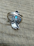 Vtg 925 Sterling Silver Turquoise Size 7.5 Dove Ring N American Tested Beautiful