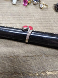 Vtg 925 Sterling Silver Red Coral Size 7.5 Bypass Ring Tested Very Nice!