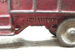 Vtg 1930s Champion Cast Iron Red Toy Delivery Truck Steel Wheels Parts or Repair