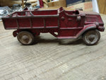 Vtg 1930s Champion Cast Iron Red Toy Delivery Truck Steel Wheels Parts or Repair