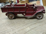 Vtg 1930s Champion Cast Iron Red Toy Delivery Truck Steel Wheels Parts or Repair