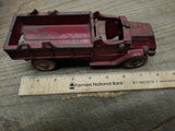 Vtg 1930s Champion Cast Iron Red Toy Delivery Truck Steel Wheels Parts or Repair
