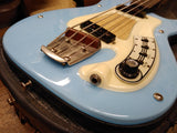 Vtg 1960's Hagstrom Electric 4 String Solid Body Bass Guitar Baby Blue w/Case!!