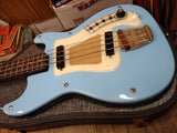 Vtg 1960's Hagstrom Electric 4 String Solid Body Bass Guitar Baby Blue w/Case!!