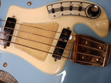 Vtg 1960's Hagstrom Electric 4 String Solid Body Bass Guitar Baby Blue w/Case!!