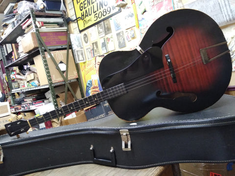 Vtg Harmony 1960's 4 String Acoustic Tenor Guitar Redburst F Hole Restore/Parts