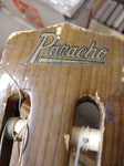 Vtg Guitarras Paracho Acoustic 6 String Guitar Blonde w/Soft Case Restore/Parts