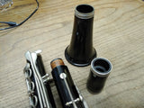 Vtg Unbranded Clarinet with Reeds 26.75" France Ligature Good Cork Keys Work!