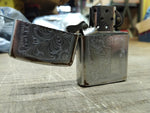 Vtg 1990 Zippo Cigarette Lighter Venetian Polished Chrome Nice Snap Sparks Good!