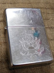 Vtg 1996 Zippo Cigarette Lighter US Army Eagle Crest Polished Snap Sparks Good!