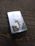 Vtg 1980 Zippo Cigarette Lighter Bowling a Strike Brushed Chrome Made In USA!