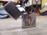 Vtg 1980 Zippo Cigarette Lighter Bowling a Strike Brushed Chrome Made In USA!