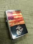 Vtg Unfired 2016 Zippo Cigarette Lighter US Marine Corp Flag and Crest Made USA!